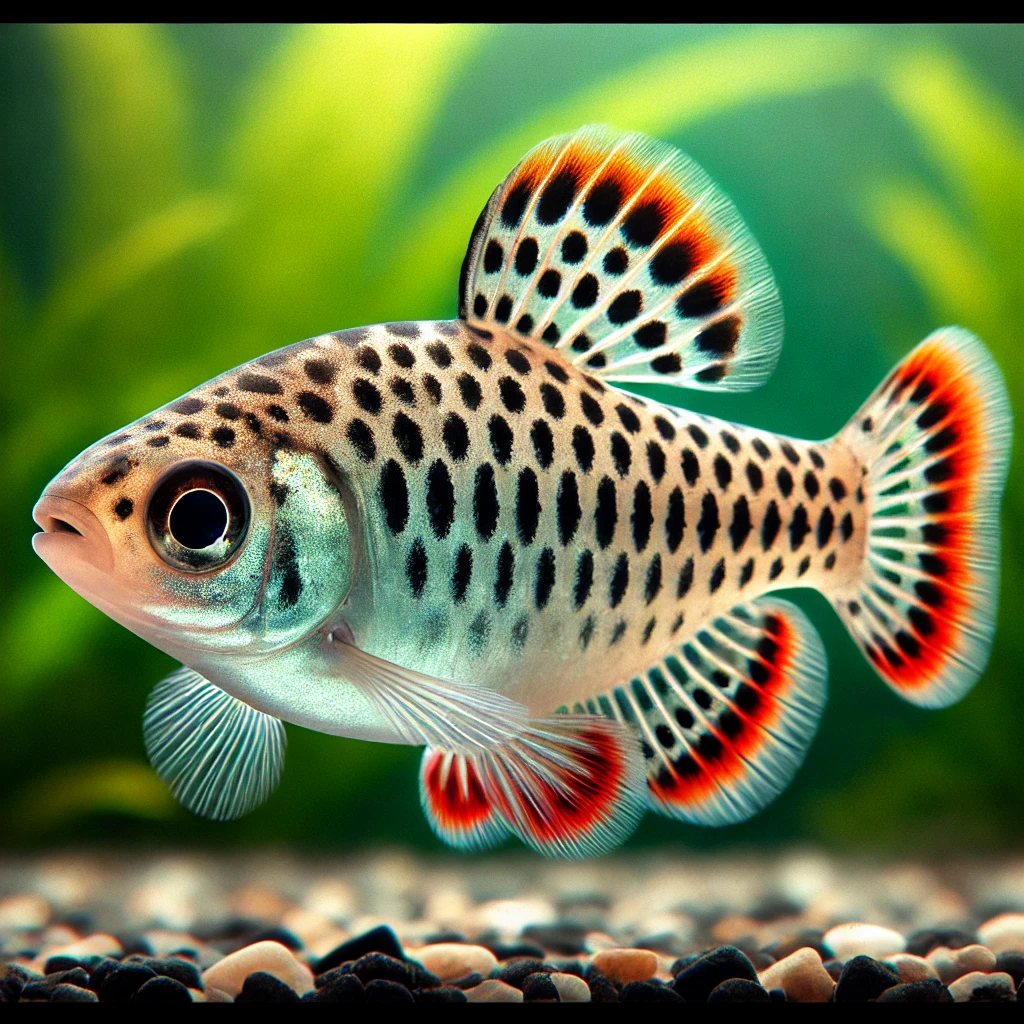 Barbus oligolepis Geruite baard