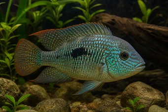 Aequidens rivulatus Witte strip acara