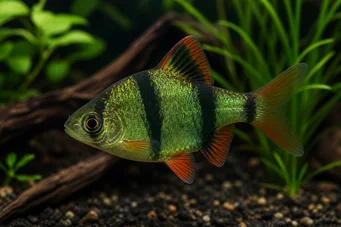 Barbus tetrazona vert (Groene sumatra)