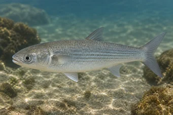 Mugil labrosus Muilezels met grote lippen