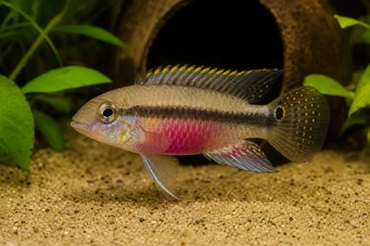 Pelvicachromis pulcher (Paarse cichlid)