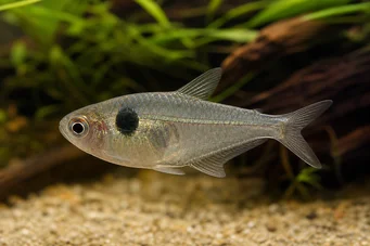 Phenacogaster megalostictus (Grote vlekglas tetra)