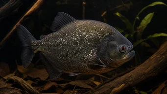Serrasalmus rhombeus (Pacu gespot, witte piranha)