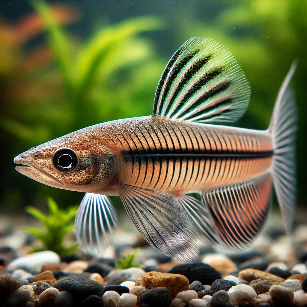 Nannostomus unifasciatus... Potlood vis bij een stro...