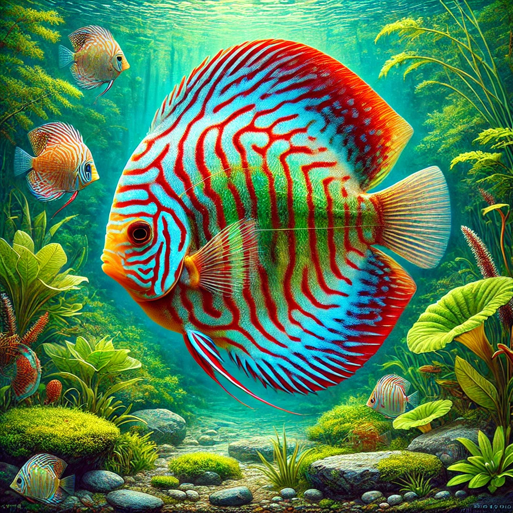 Symphysodon aequifasciat... Blauwe discus